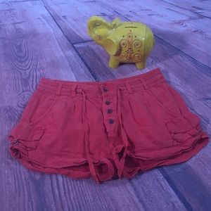 Free People Cotton Button Fly Festival Shorts